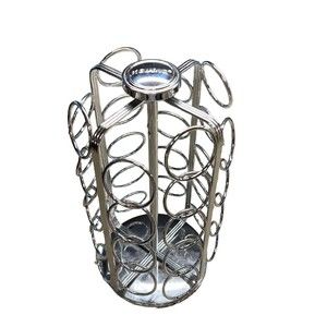Keurig K-Cup 36 Coffee Tea Pod Chrome Spinning Round Carousel Holder
